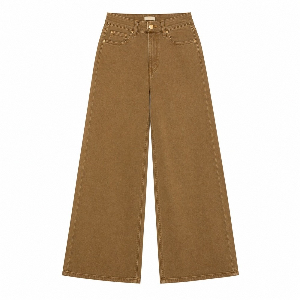 Kut from the Kloth Charlotte High Rise Wide Leg Jeans Camel Tan Size 14 NEW - Picture 2 of 9